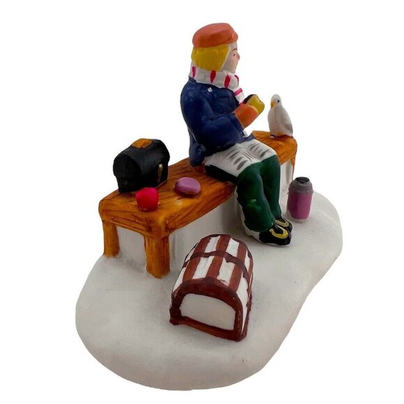 Vintage Lemax Christmas Village Suppertime Porcelain 1997 w/Box 73225 Park Bench - Picture 5 of 10